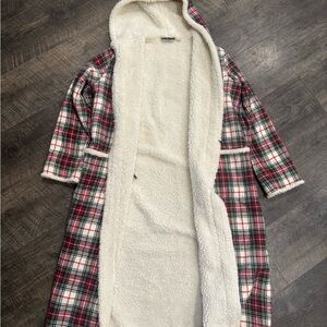 L.L. Bean Red and Green Plaid Women's Robe